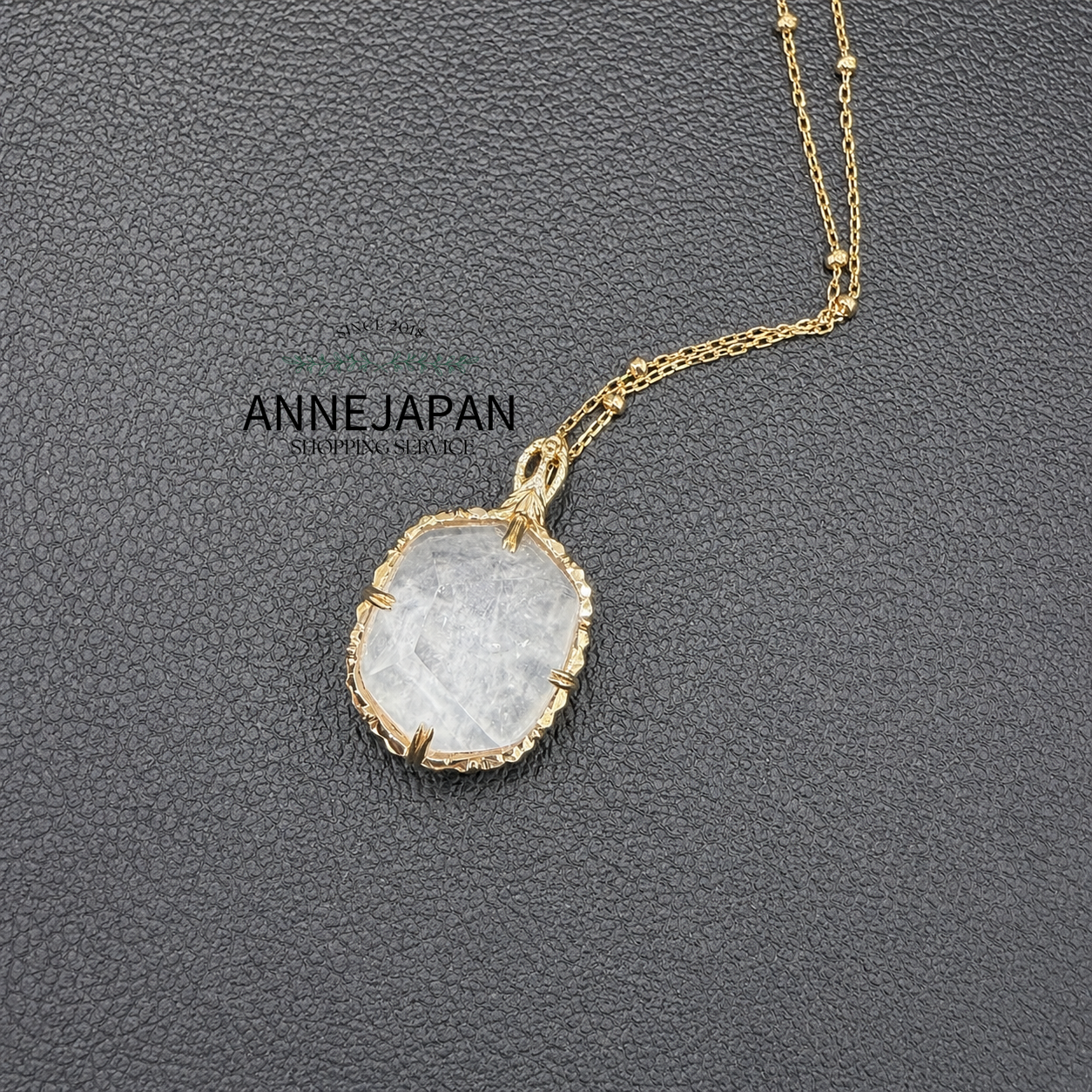 10K金天然石英（Quartz）天然海藍寶（Aquamarine）吊墜
