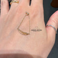 10K金（K10）鍊戒法文印刻金屬牌設計感日系風格 戒指