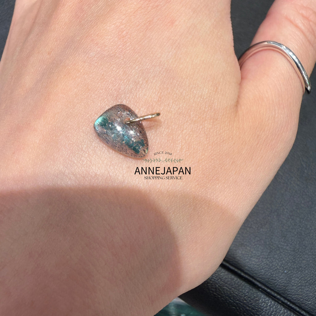 10K金天然拉長石（Labradorite）樹脂（Resin）項鍊吊墜