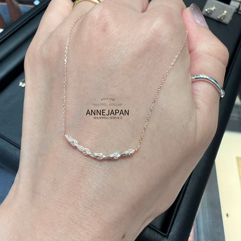 5K金10K金天然鑽石（Diamond）約40cm 露珠葉片項鏈