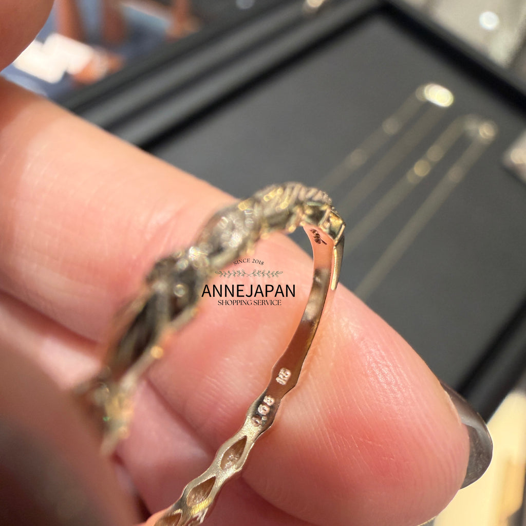 5K金天然鑽石（Diamond）晨露立體葉片露珠 尾戒 常規戒
