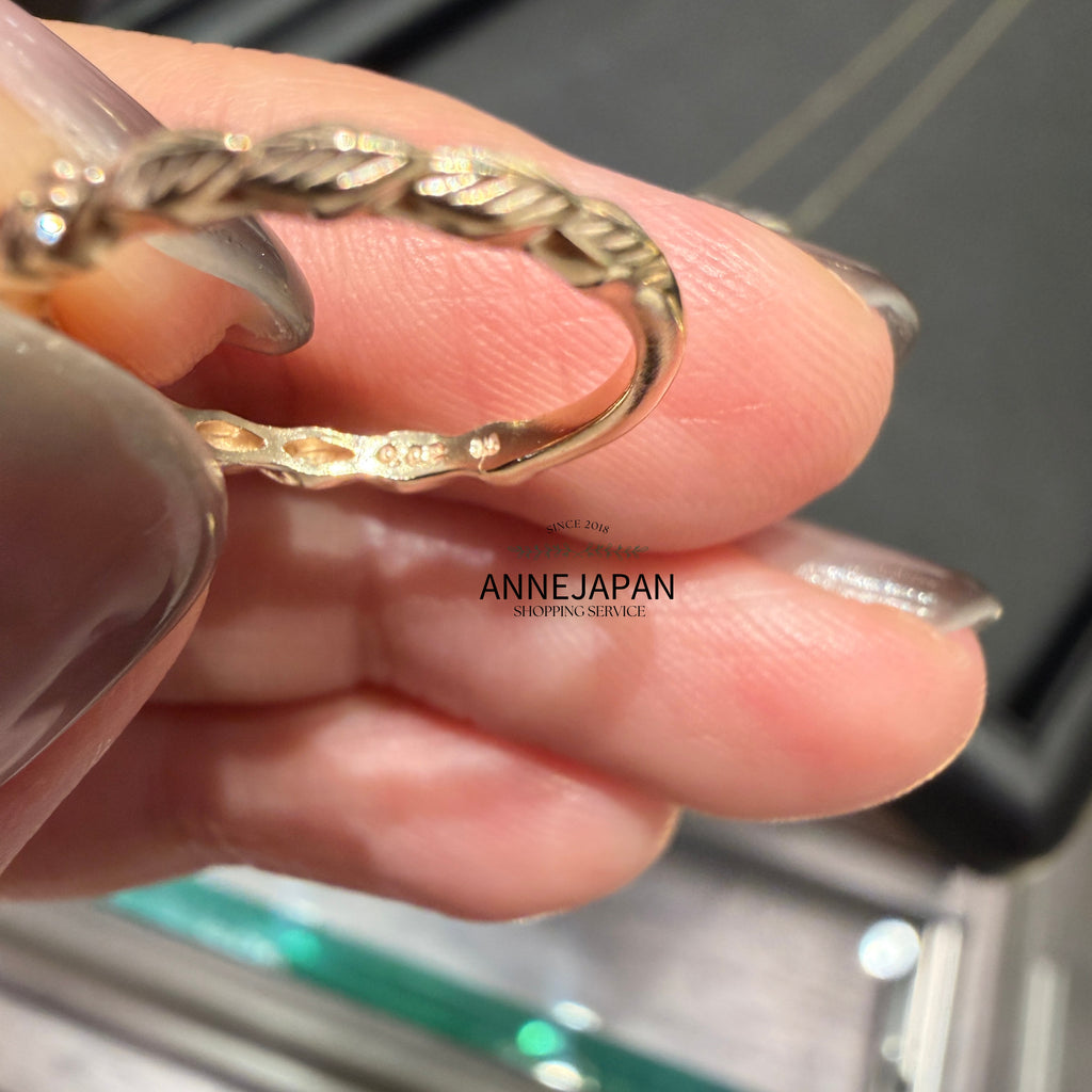 5K金天然鑽石（Diamond）晨露立體葉片露珠 尾戒 常規戒