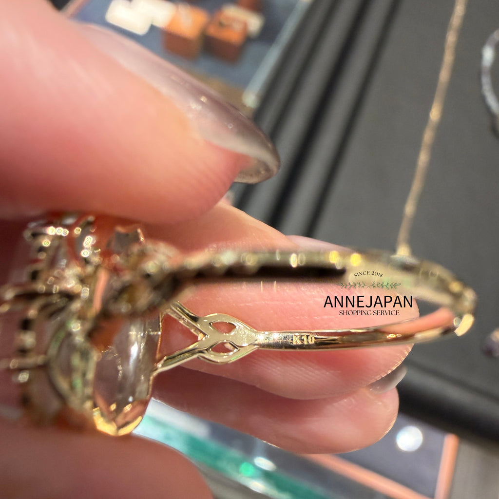 10K金、天然石英（Quartz）、天然海藍寶 戒指