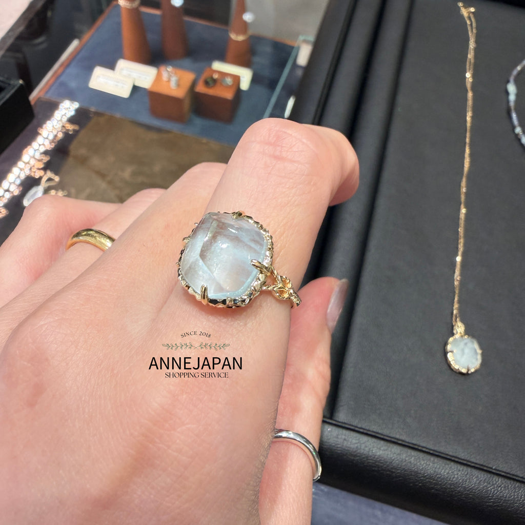 10K金、天然石英（Quartz）、天然海藍寶 戒指
