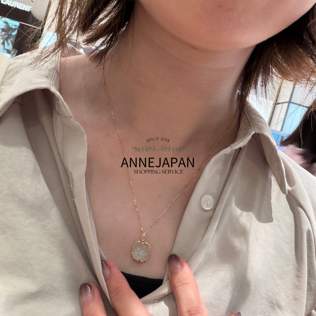 10K金天然石英（Quartz）天然海藍寶（Aquamarine）吊墜