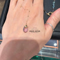 10K金、天然石英（Quartz）花瓣鍊耳環吊飾