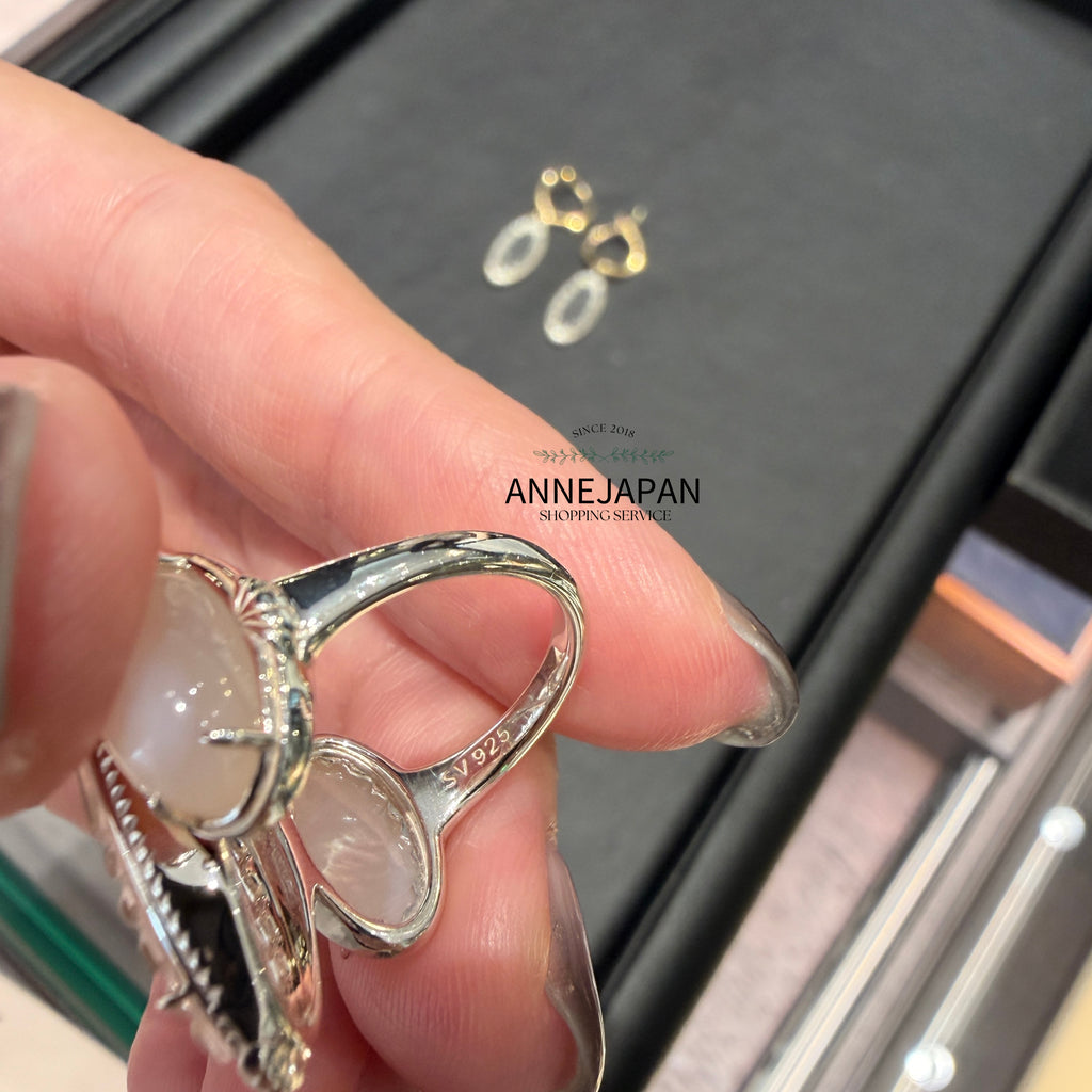 Silver925、天然石英、天然貝殼 戒指