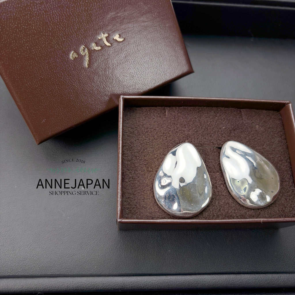 Silver925（925純銀）10K金（耳針）水波紋 耳環（一對）