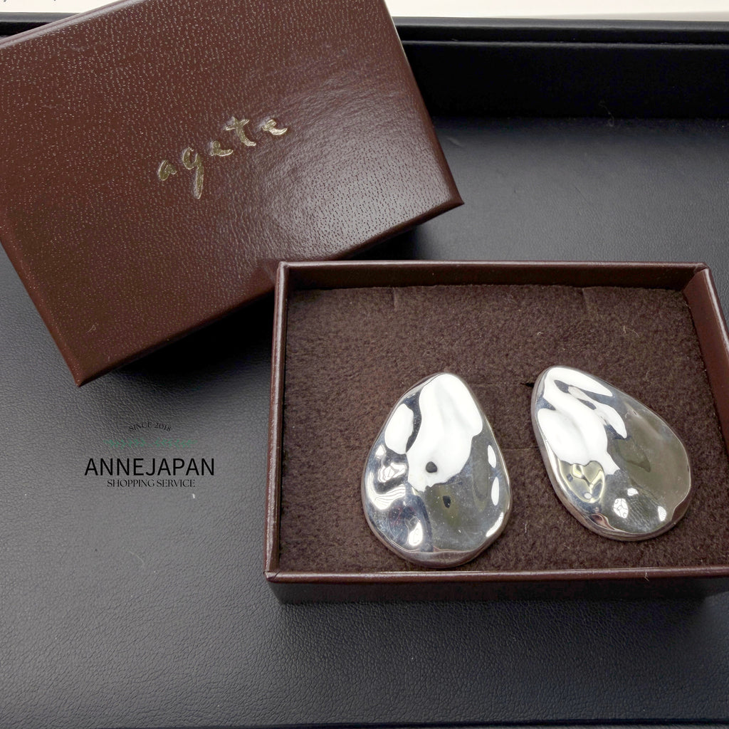 Silver925（925純銀）10K金（耳針）水波紋 耳環（一對）