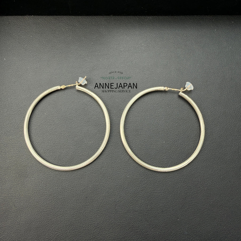 925純銀 Silver925、10K金經典 Hoop 大尺寸圈圈素面耳環