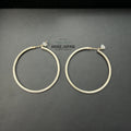 925純銀 Silver925、10K金經典 Hoop 大尺寸圈圈素面耳環