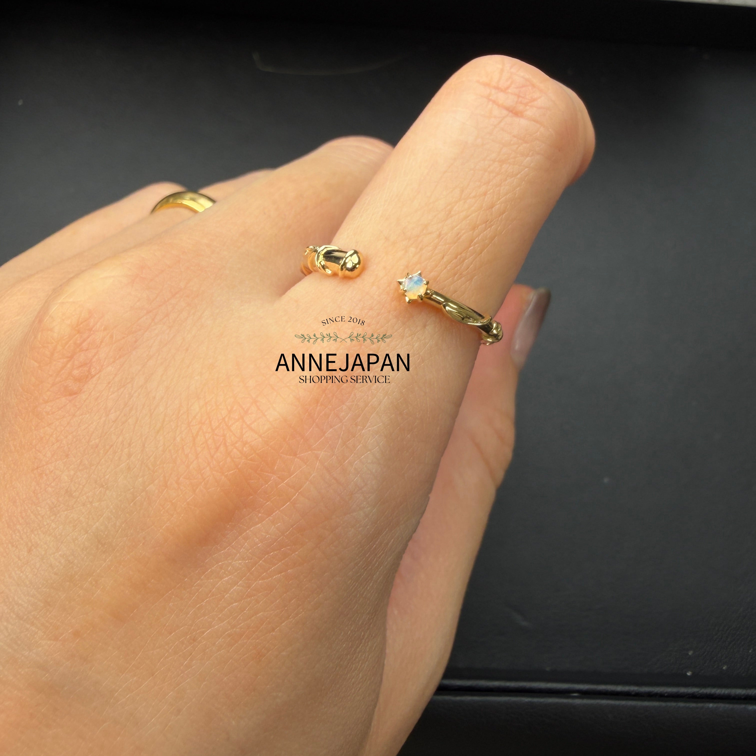 10K金、天然蛋白石 Opal Harry Potter × agete 聯名系列 開口戒指