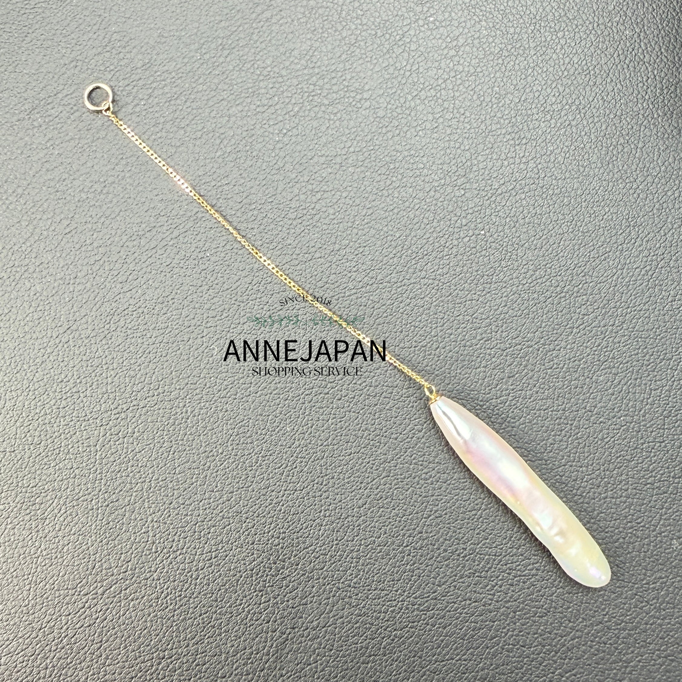 10K金、天然珍珠約8cm 耳環吊墜（單耳販售）