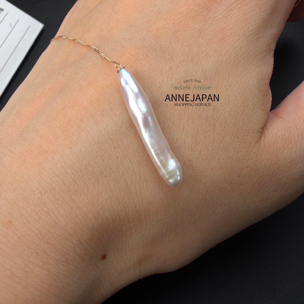 10K金、天然珍珠約8cm 耳環吊墜（單耳販售）