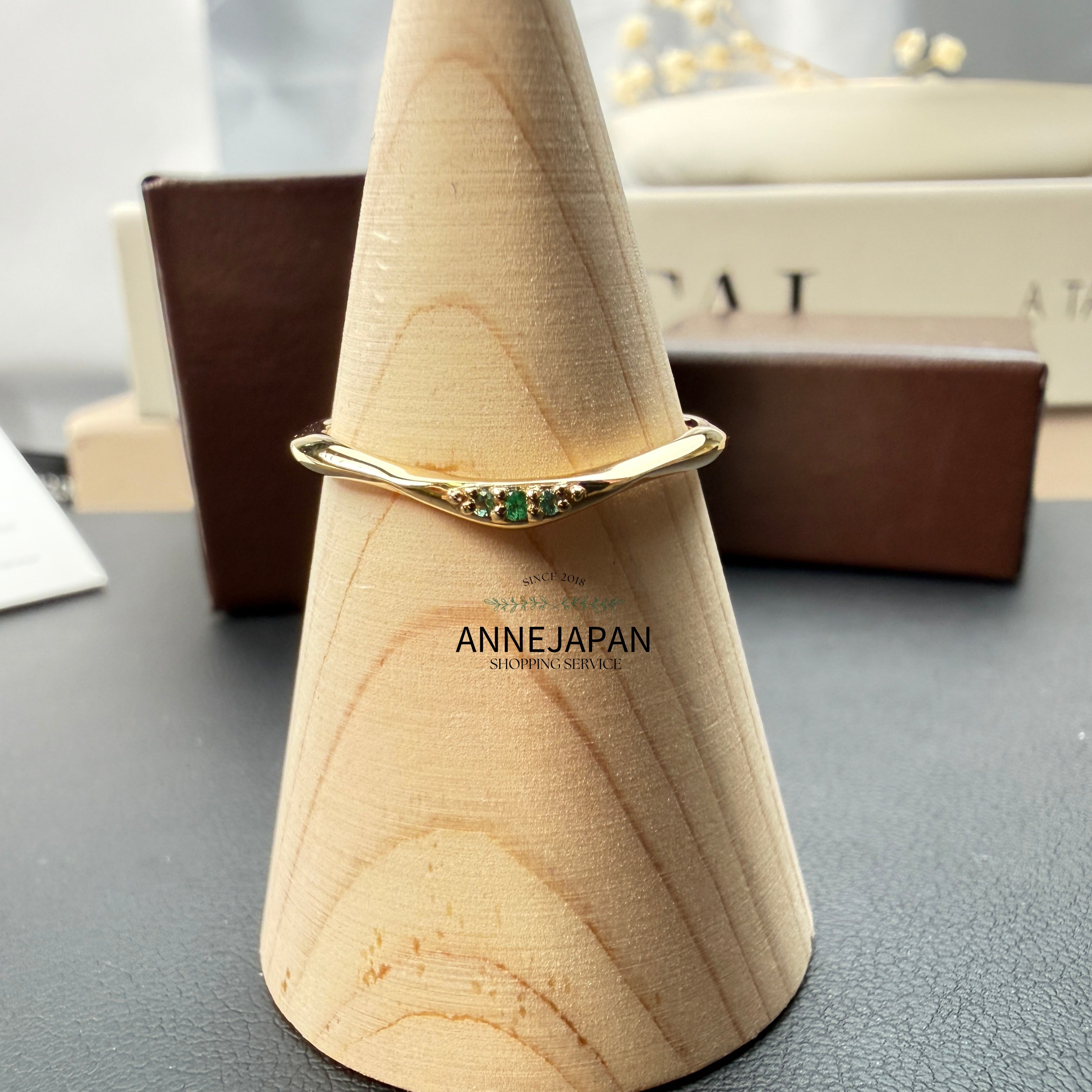 925銀、鍍金、天然祖母綠（5月誕生石） Colors Ring 戒指