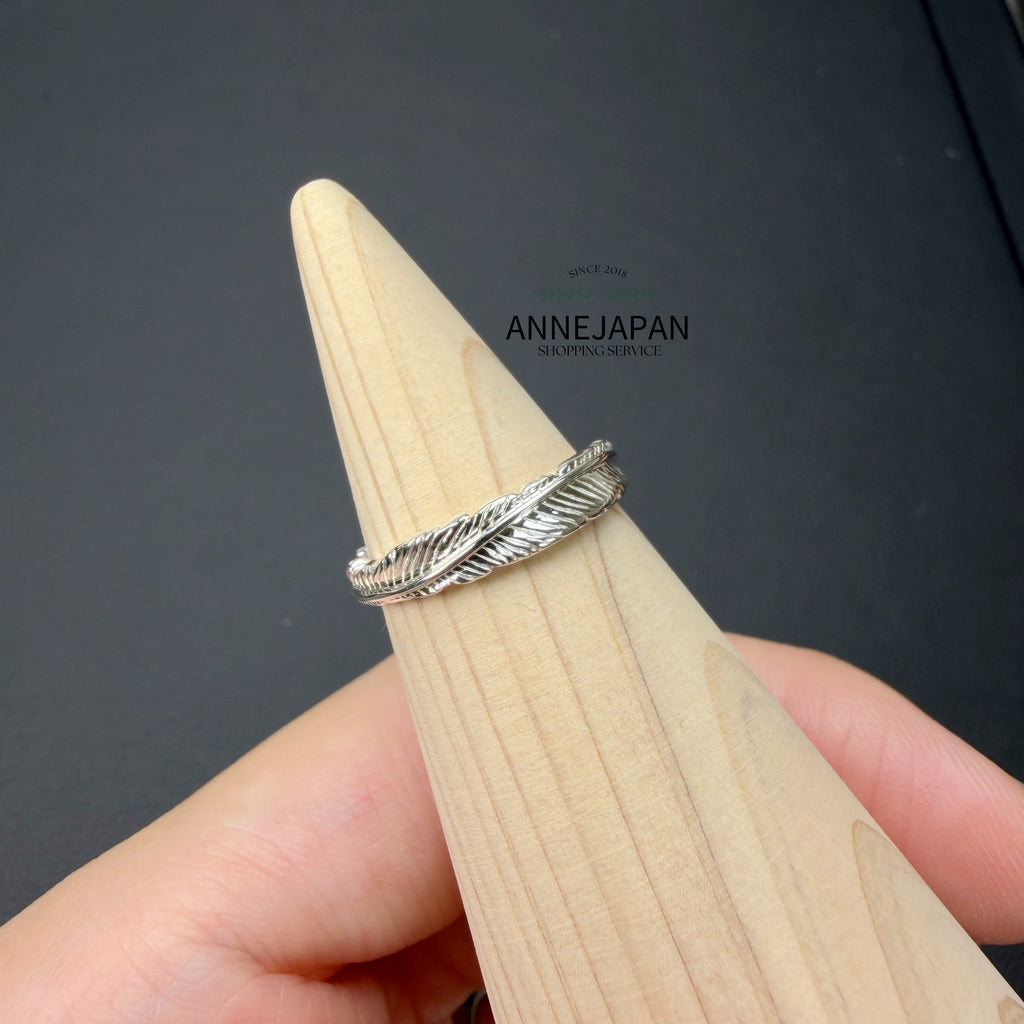 Silver925 純銀羽毛造型 × 自然波浪線條日系疊戴風戒指