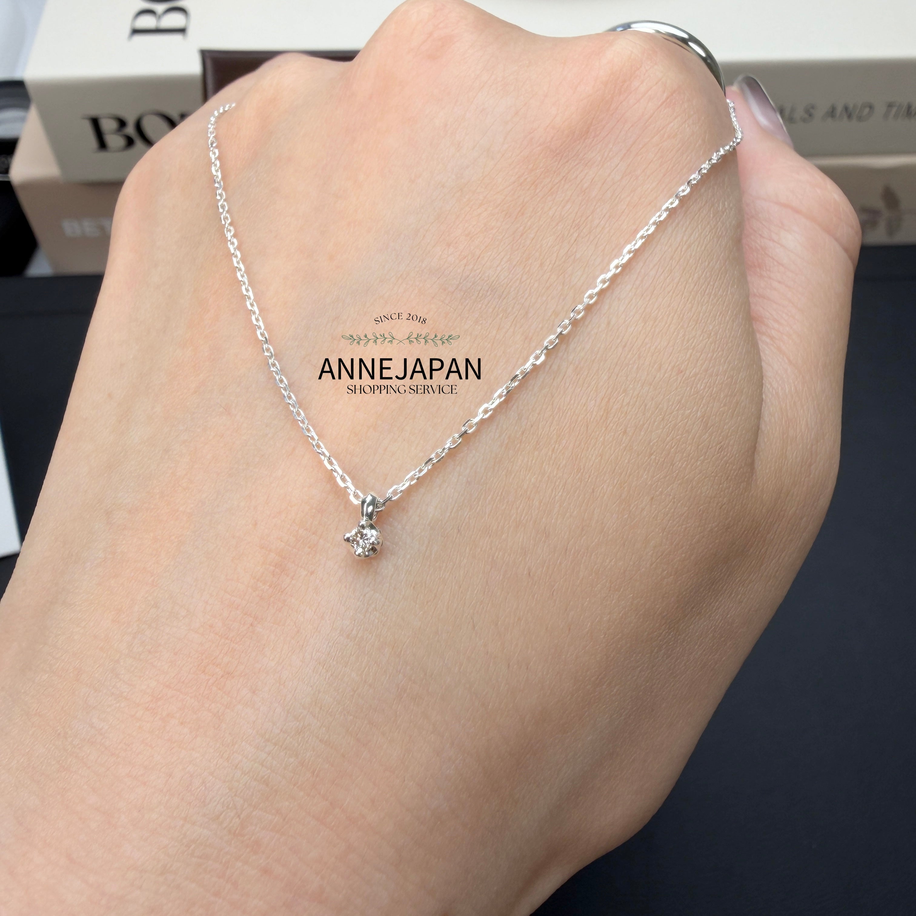 Silver 925 純銀天然鑽石 0.03 ct 日系簡約 項鏈