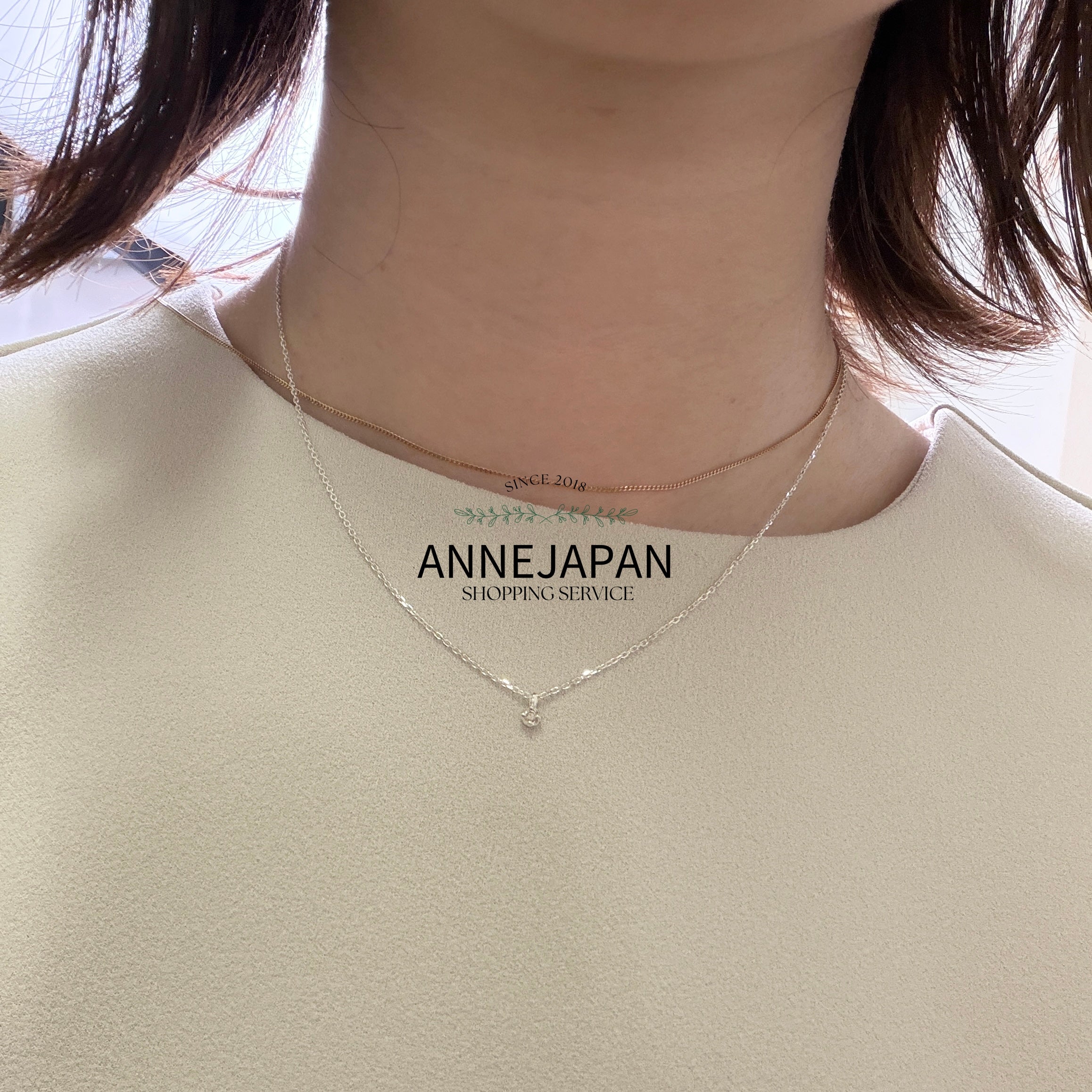 Silver 925 純銀天然鑽石 0.03 ct 日系簡約 項鏈