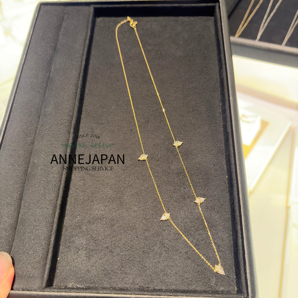 18K黃金約 0.48 ct 10 顆 Trilliant 三角形切割天然鑽石風箏項鏈
