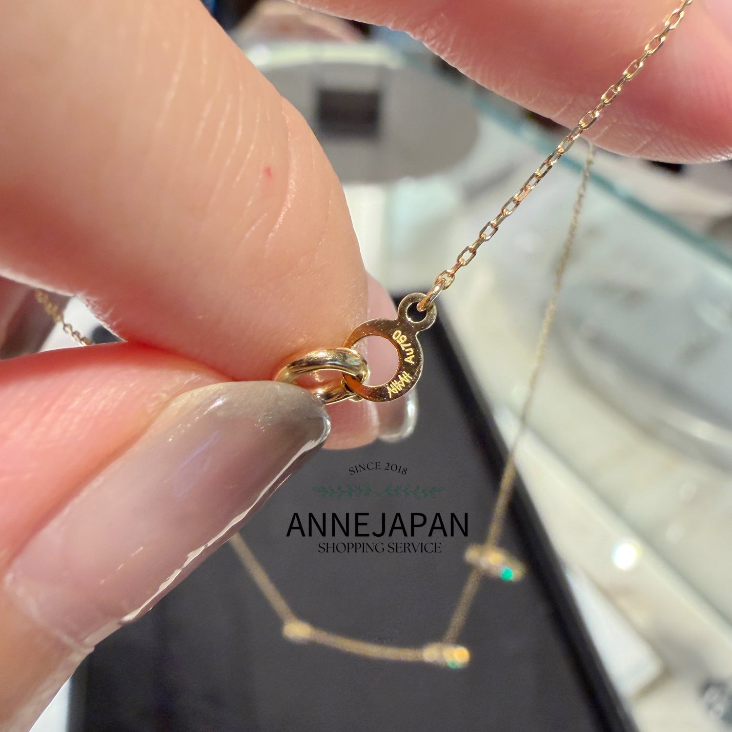 18K黃金約 0.48 ct 10 顆 Trilliant 三角形切割天然鑽石風箏項鏈