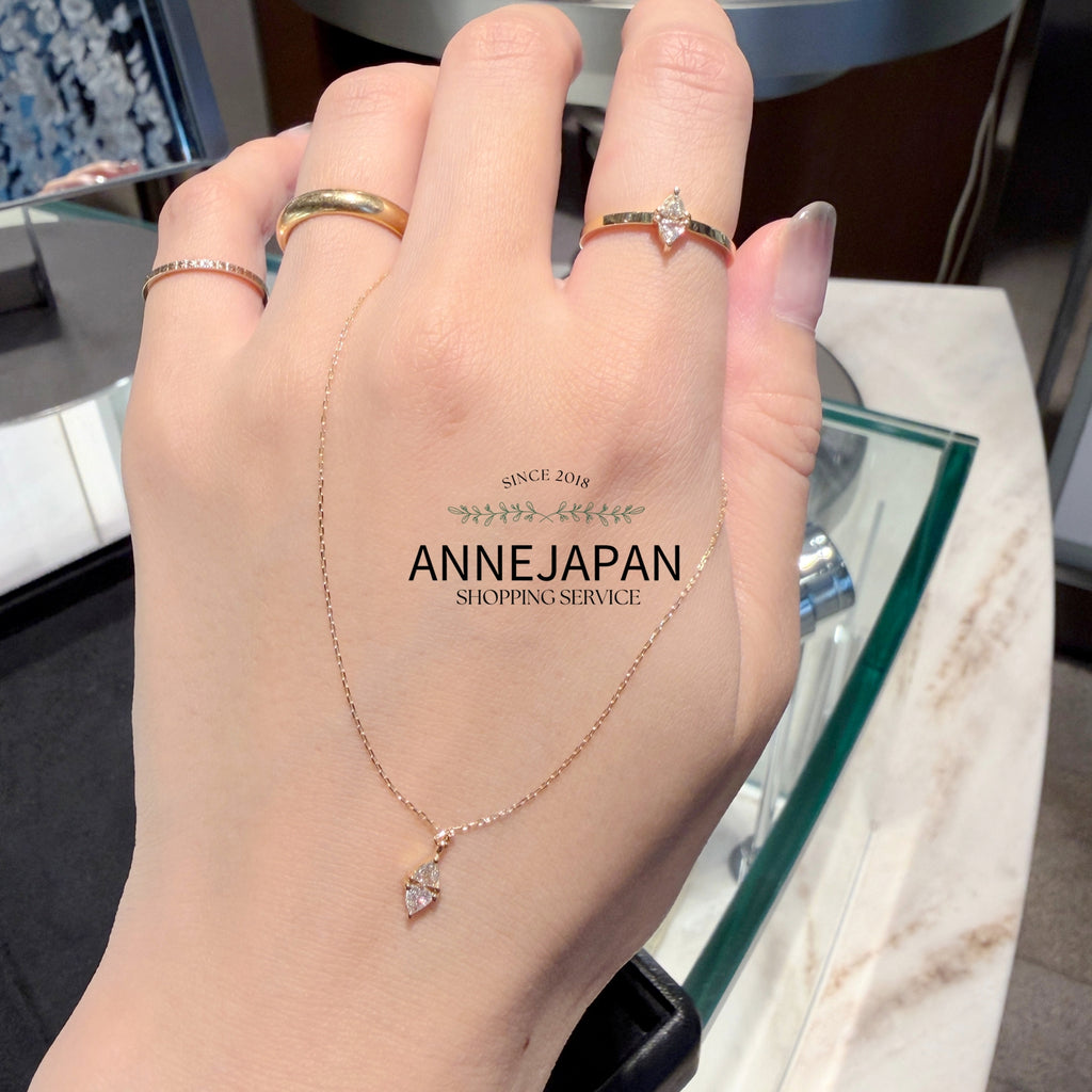 18K黃金（K18 Yellow Gold）／Trilliant 三角形切割天然鑽石風箏項鏈