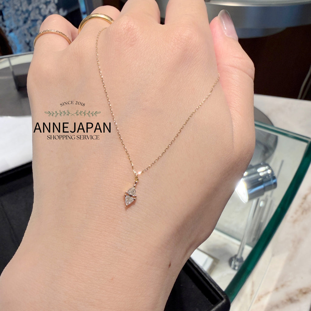 18K黃金（K18 Yellow Gold）／Trilliant 三角形切割天然鑽石風箏項鏈