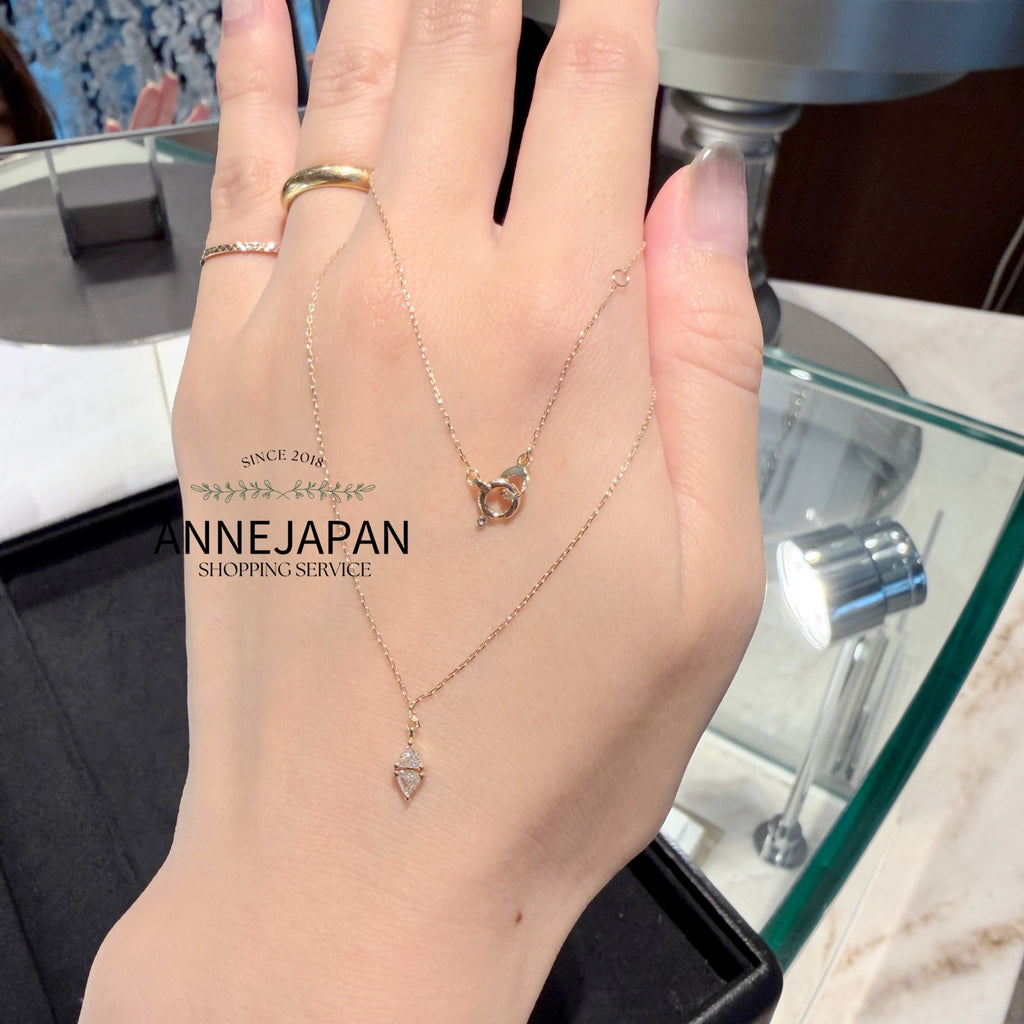 18K黃金（K18 Yellow Gold）／Trilliant 三角形切割天然鑽石風箏項鏈