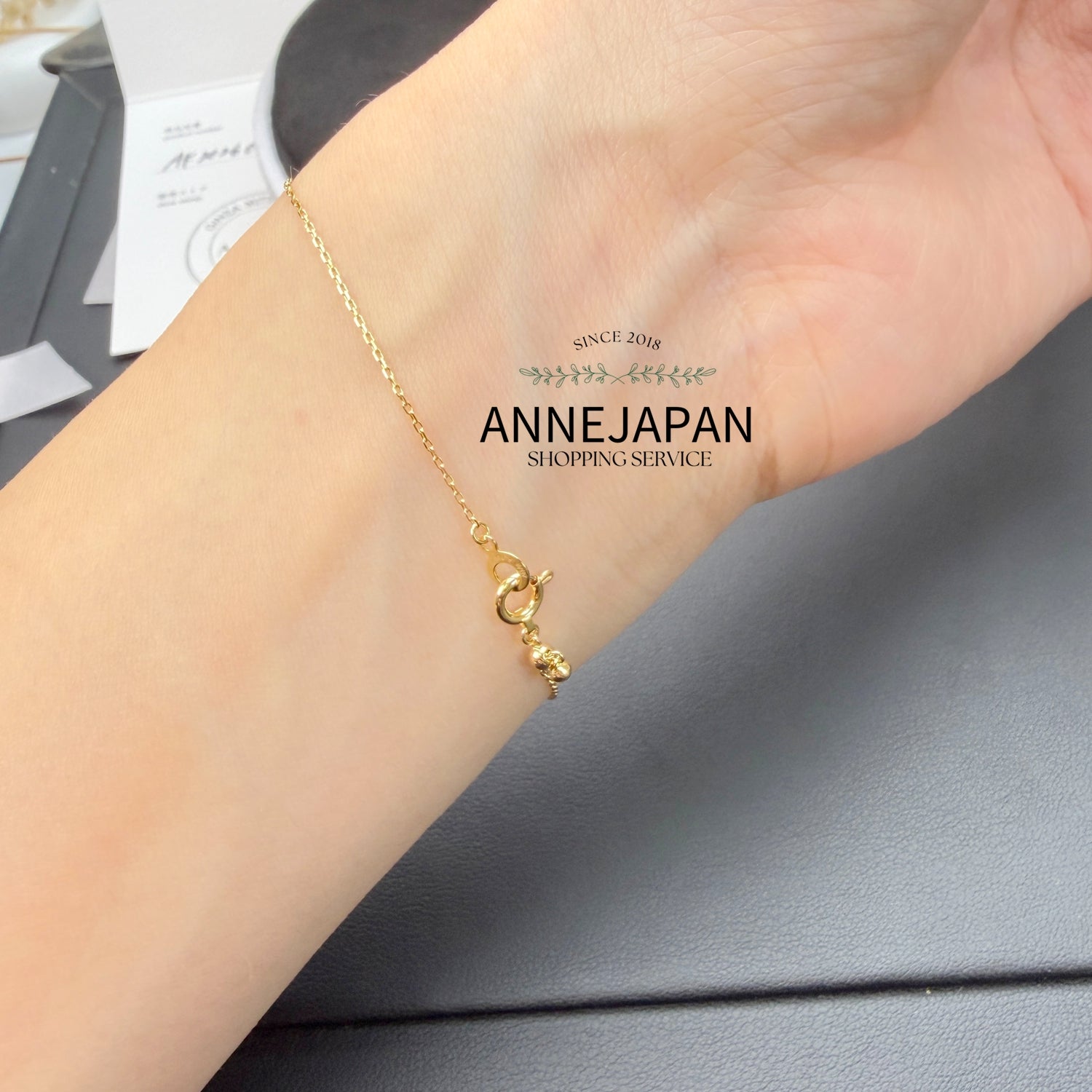 18K 黃金Pavé 密鑲天然天然鑽石約 0.04 ct風箏手鏈