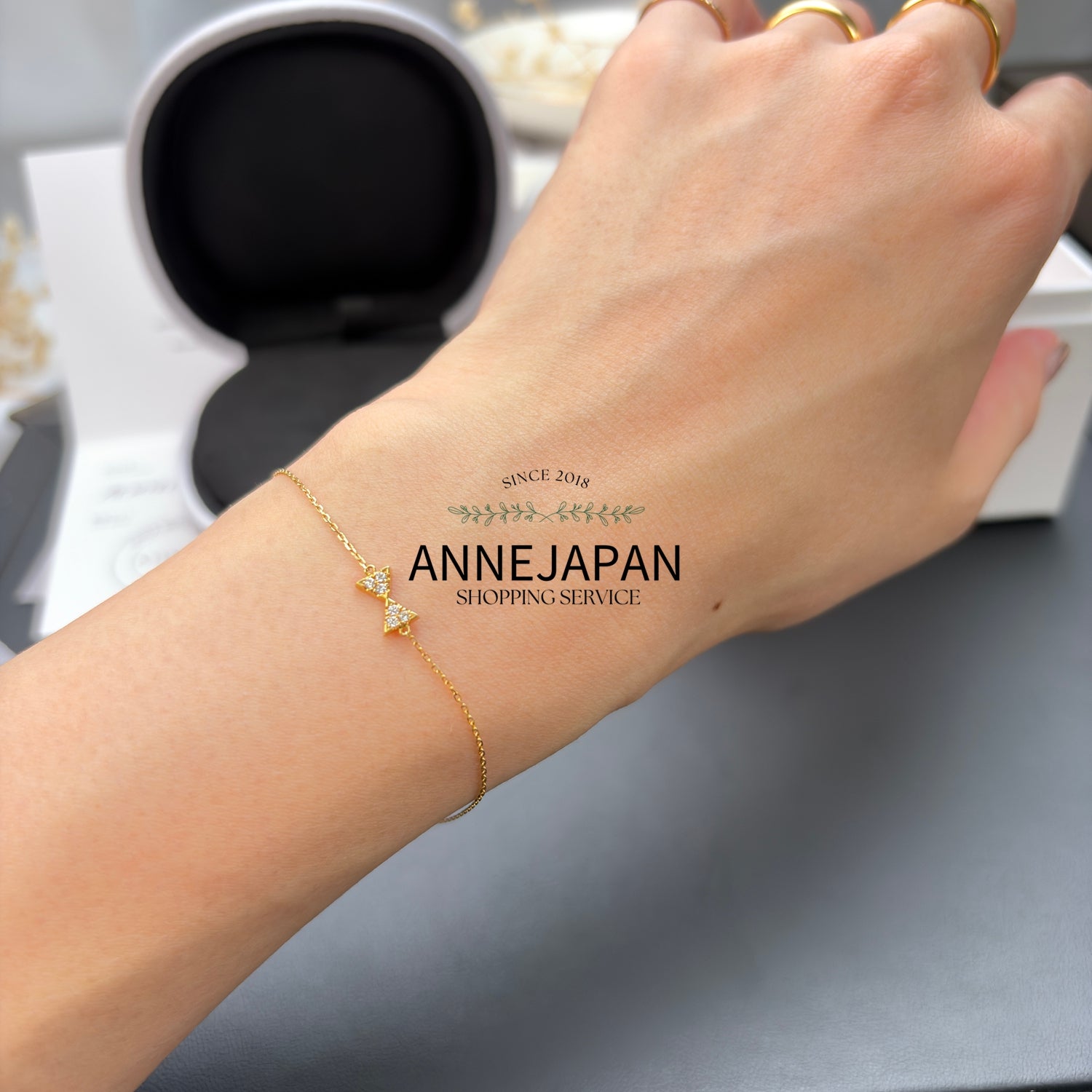 18K 黃金Pavé 密鑲天然天然鑽石約 0.04 ct風箏手鏈