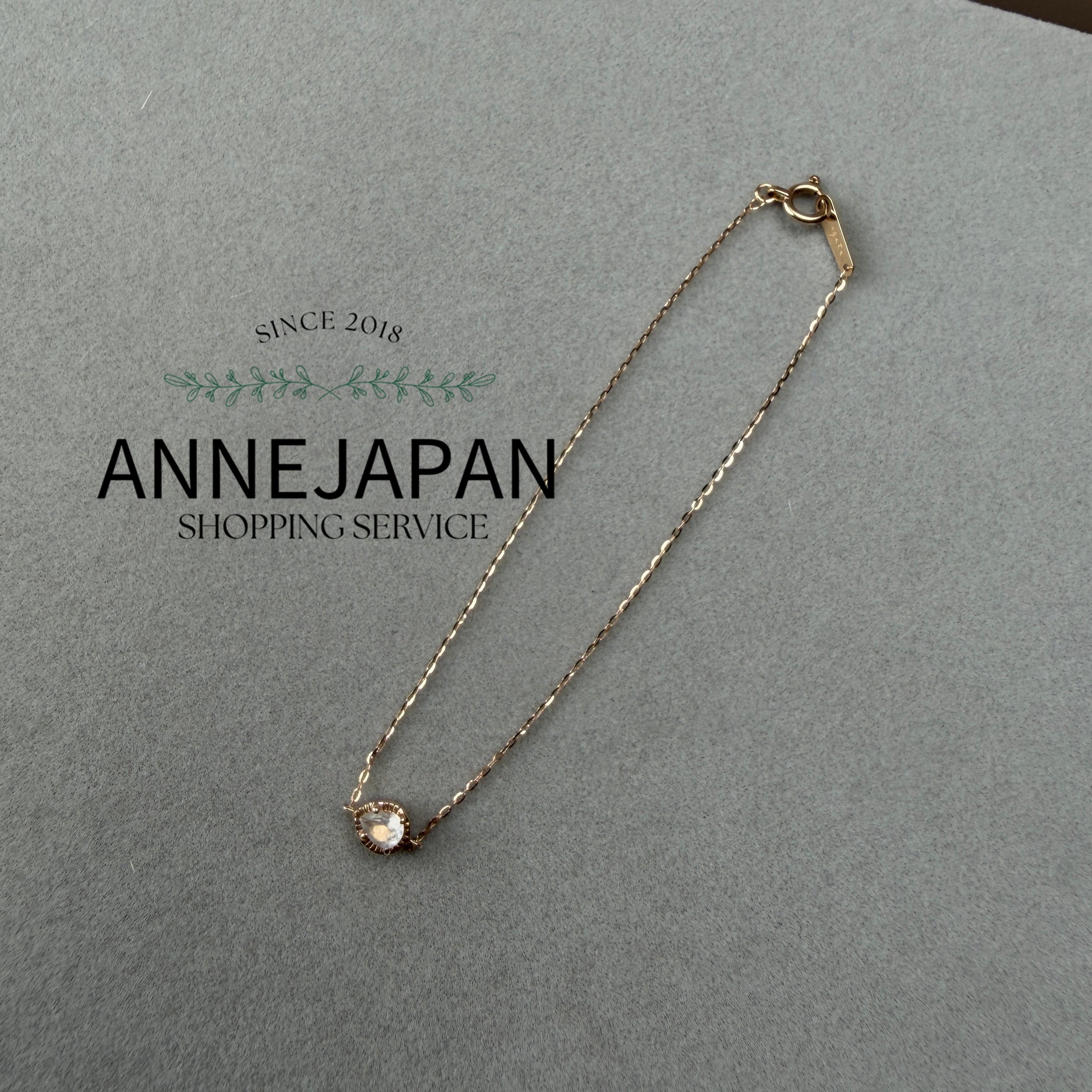 10K金天然鑽石 0.01ct 天然月光石雙面手鍊