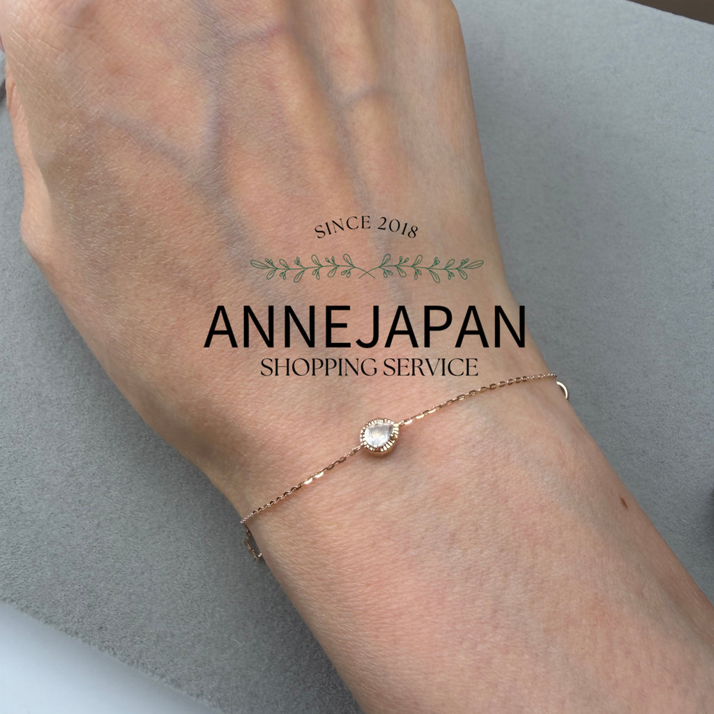 10K金天然鑽石 0.01ct 天然月光石雙面手鍊