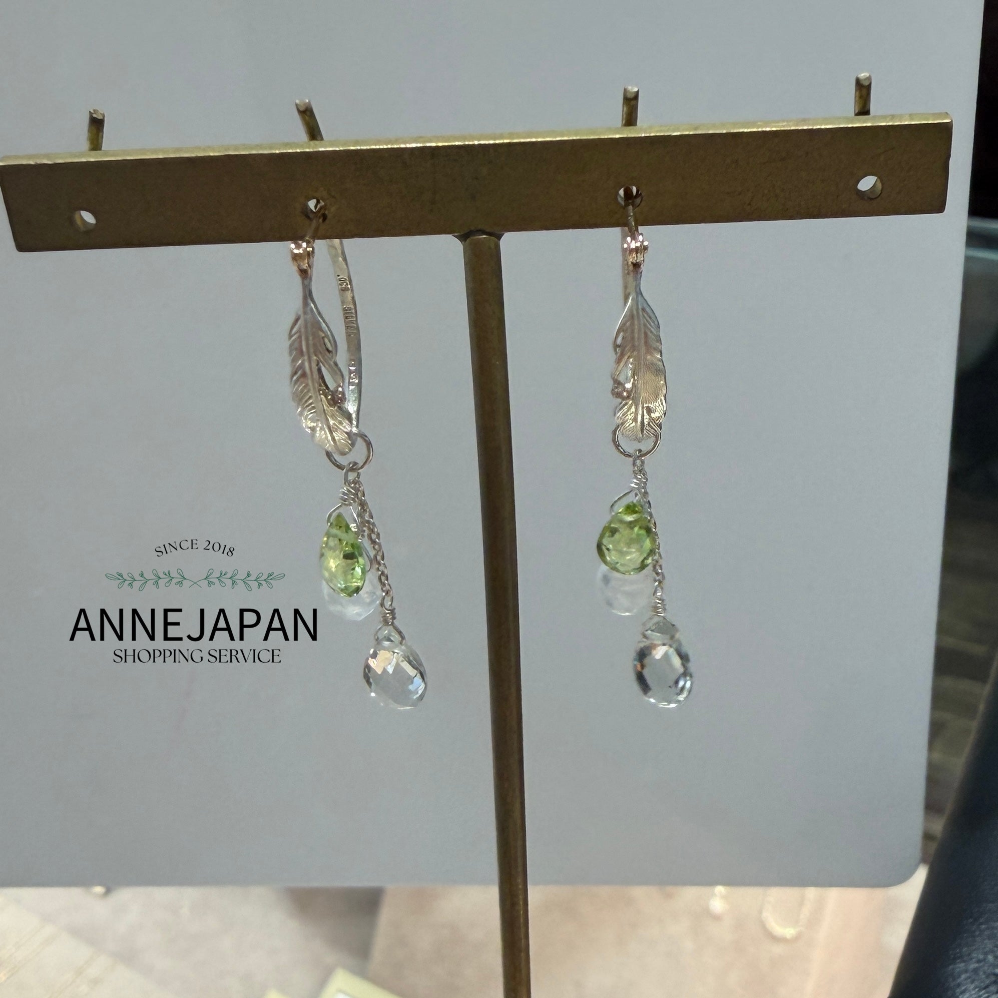 925銀拉長石・橄欖石耳環吊墜