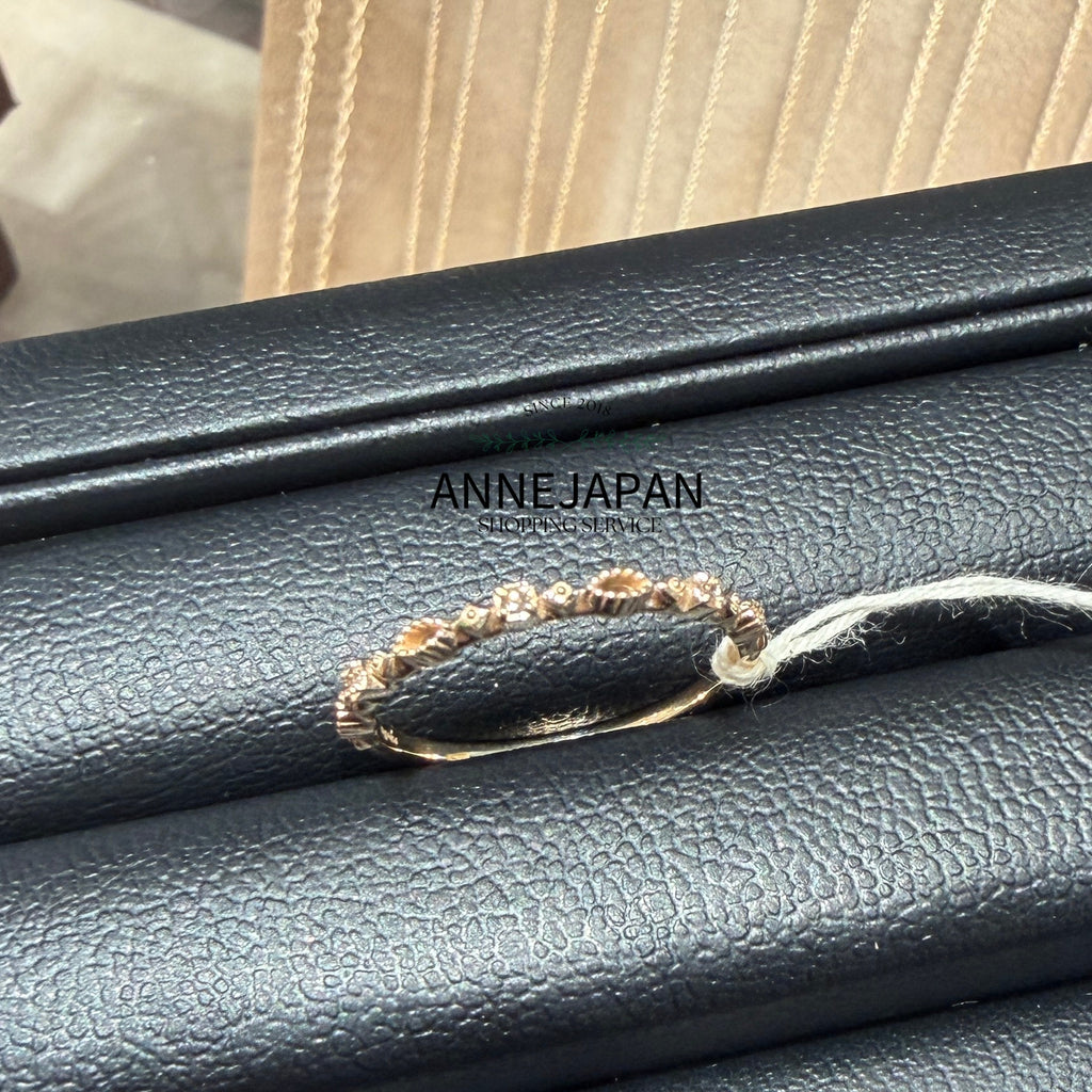 5K金鑽石戒指 復古菱形雕花鏤空  珠邊工藝