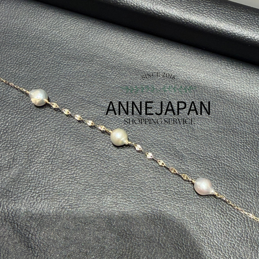 10K金 Akoya 珍珠手鍊約16.5cm（附滑珠調節）