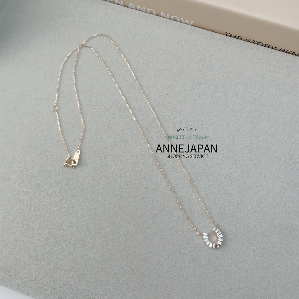 Amulette 13 顆天然梯形切割鑽石0.20ct馬蹄項鍊