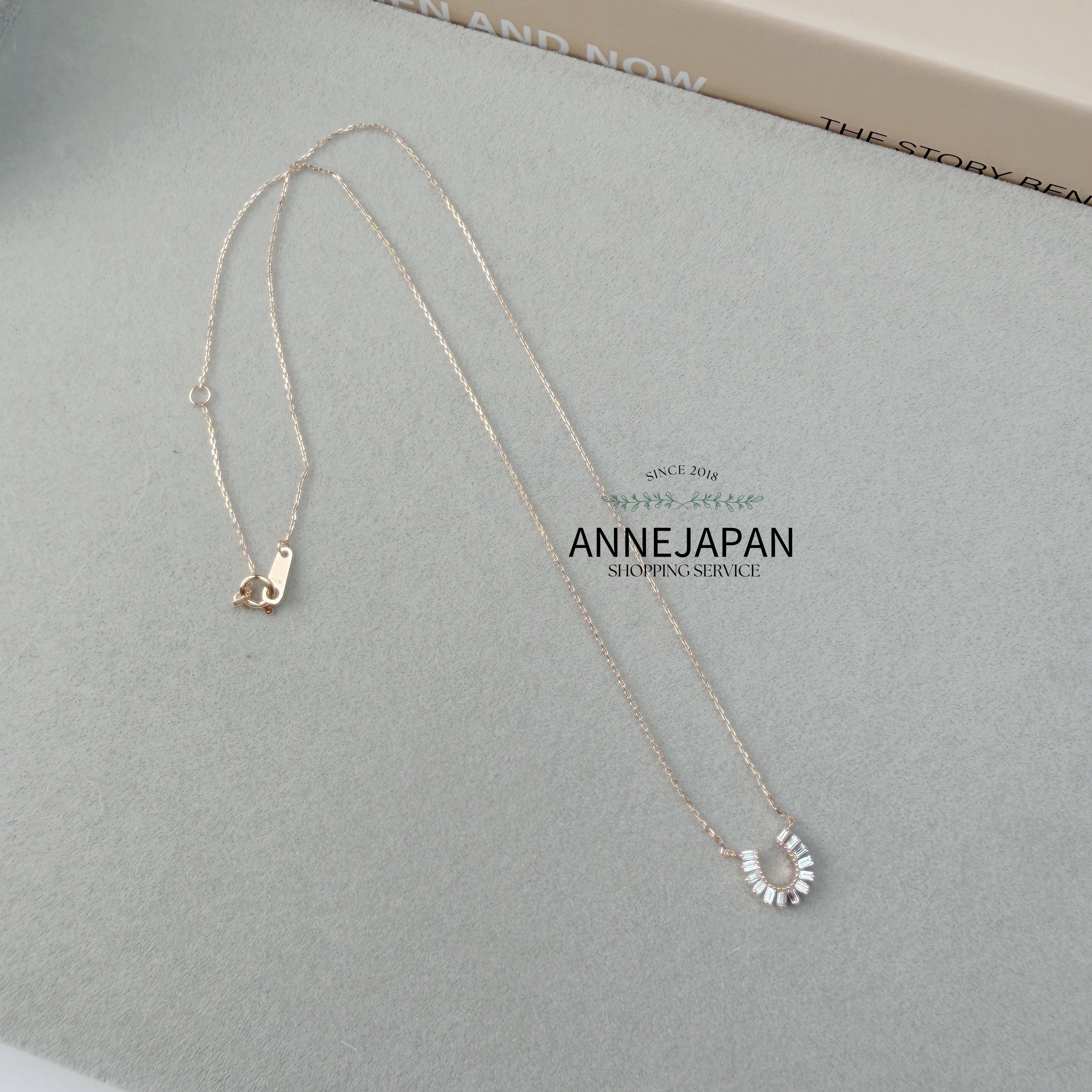 Amulette 13 顆天然梯形切割鑽石0.20ct馬蹄項鍊