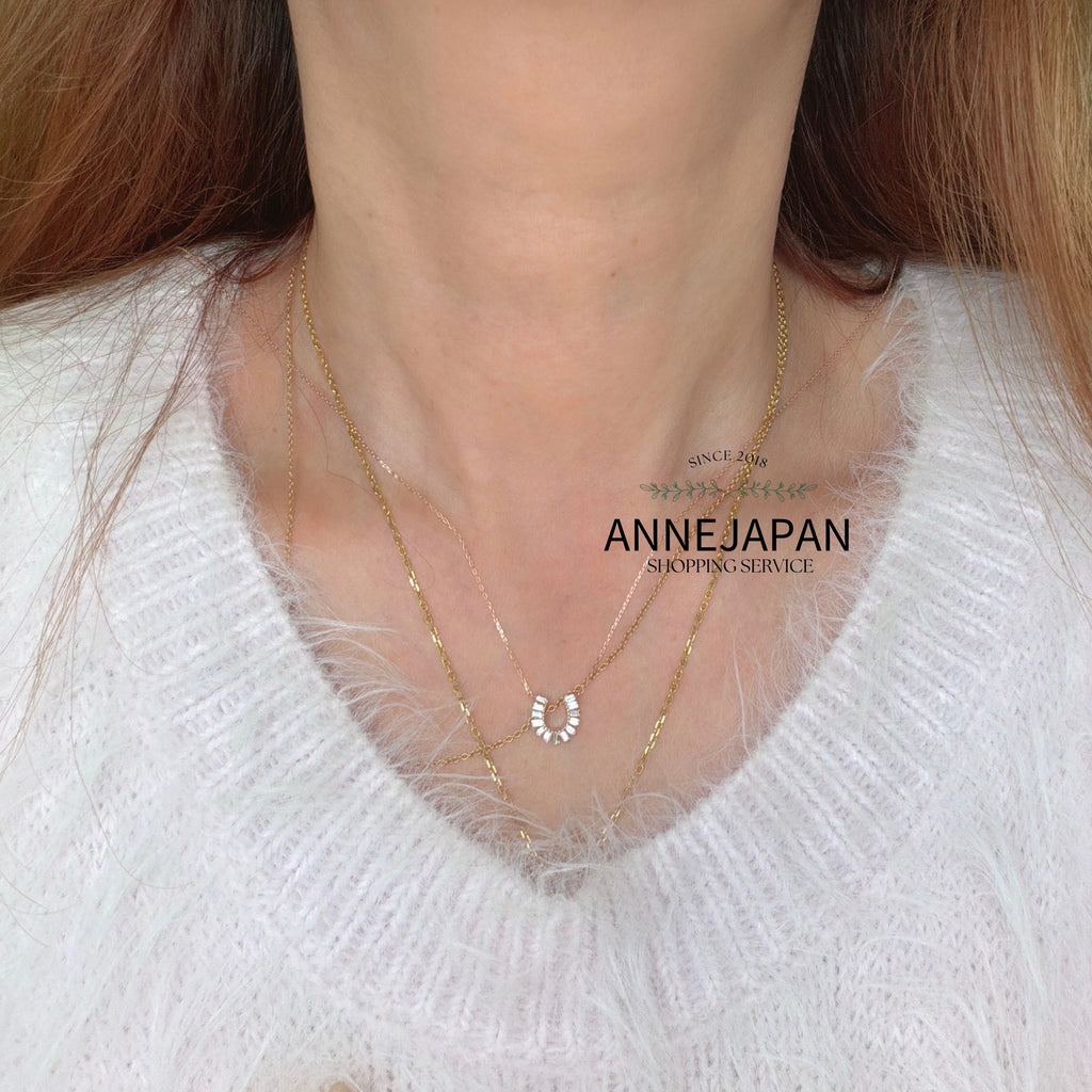Amulette 13 顆天然梯形切割鑽石0.20ct馬蹄項鍊