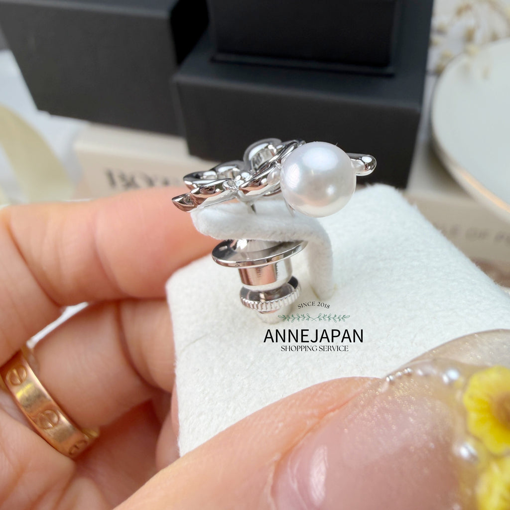 四葉幸運草 Akoya 珍珠胸針 Silver925（鍍銠處理）