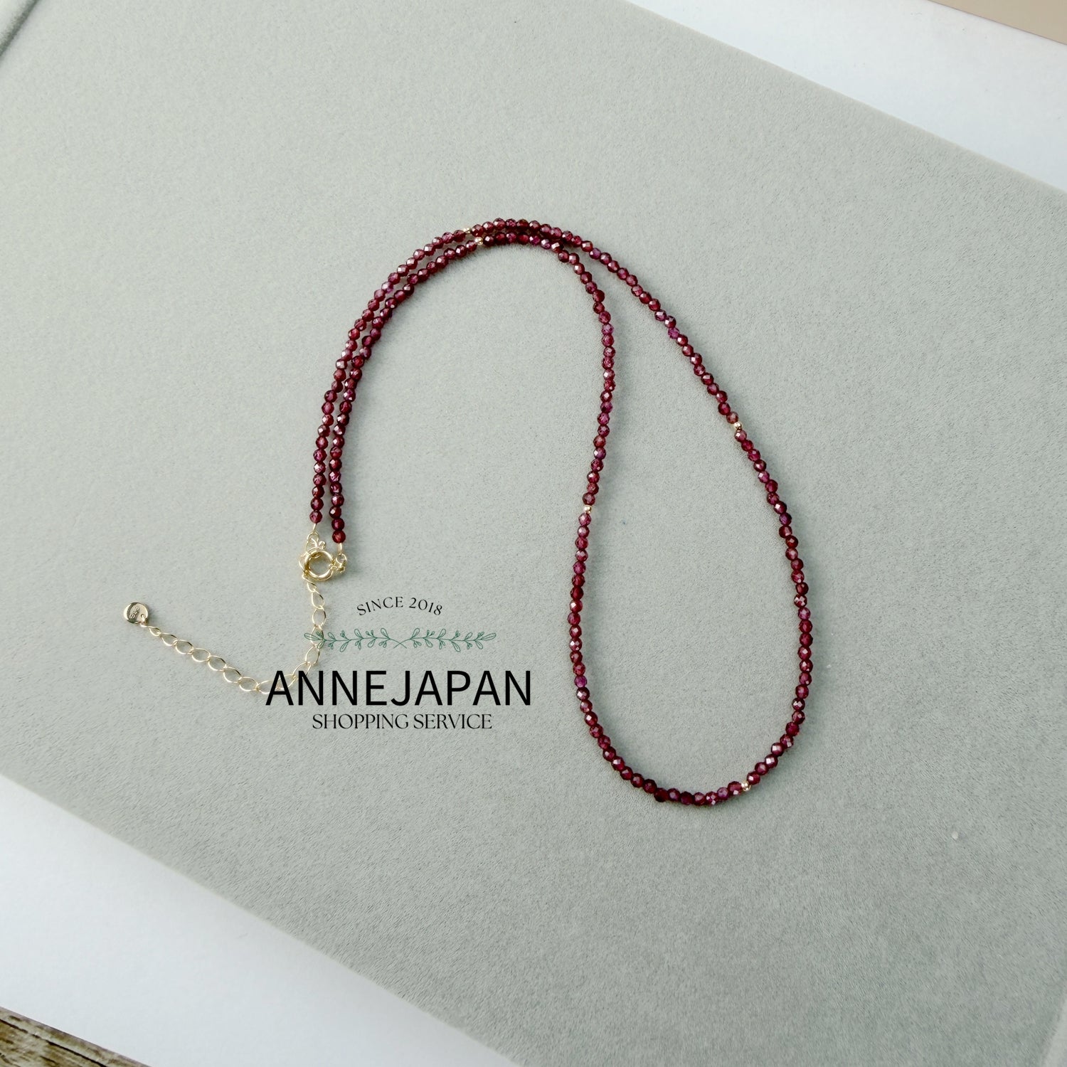 10K黃金 石榴石串珠頸鍊（Choker）