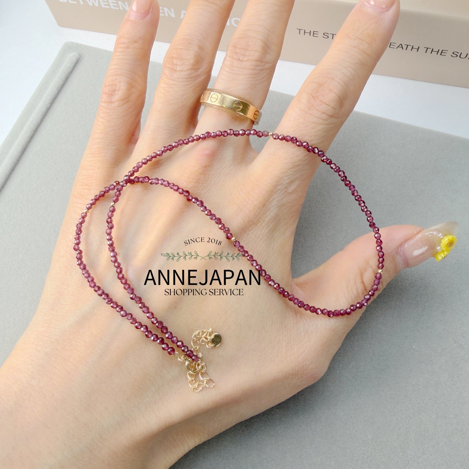 10K黃金 石榴石串珠頸鍊（Choker）