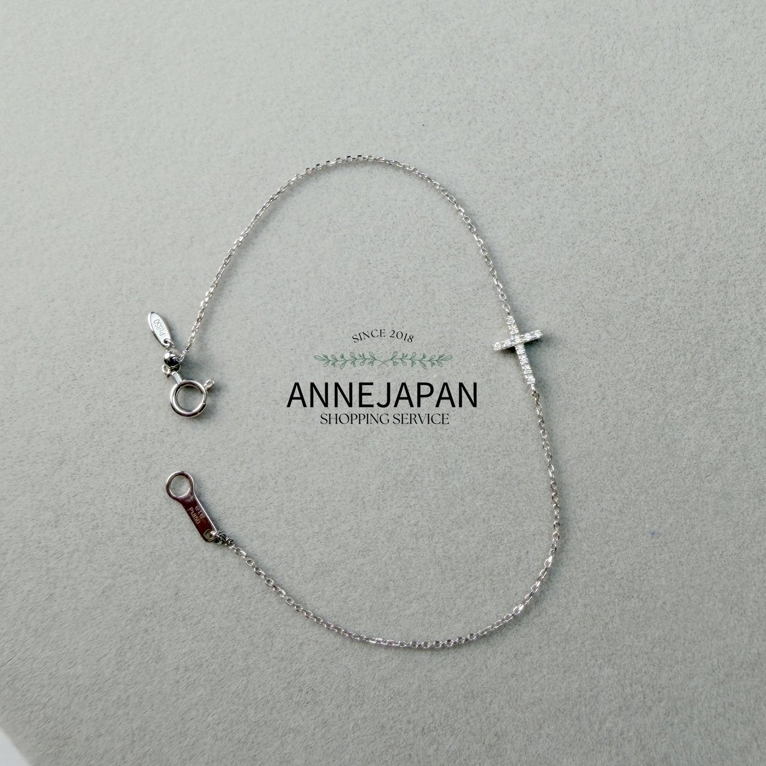 鉑金PT900/PT850 0.03ct鑽石馬蹄手鍊