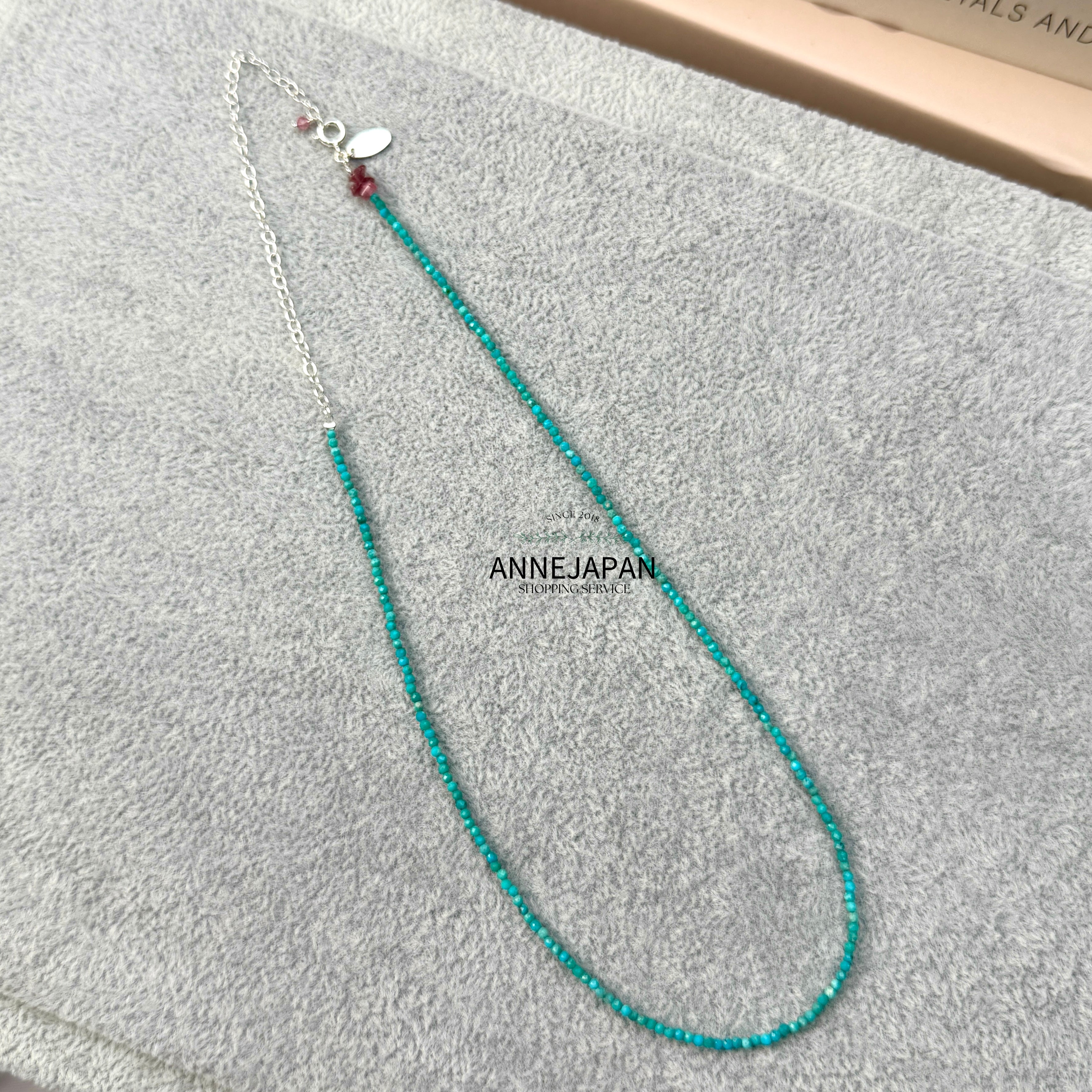 全長45cm項鏈 Silver925天然綠松石天然碧璽