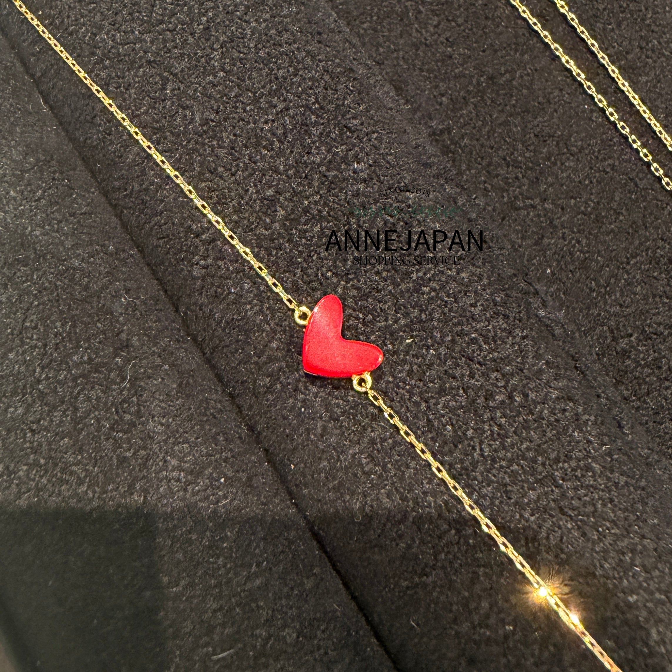 經典人氣 Tiran Heart 愛心手鍊 18K黃金／樹脂加工石