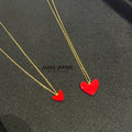 Tiran Heart 紅色愛心項鍊 18K黃金／樹脂加工石