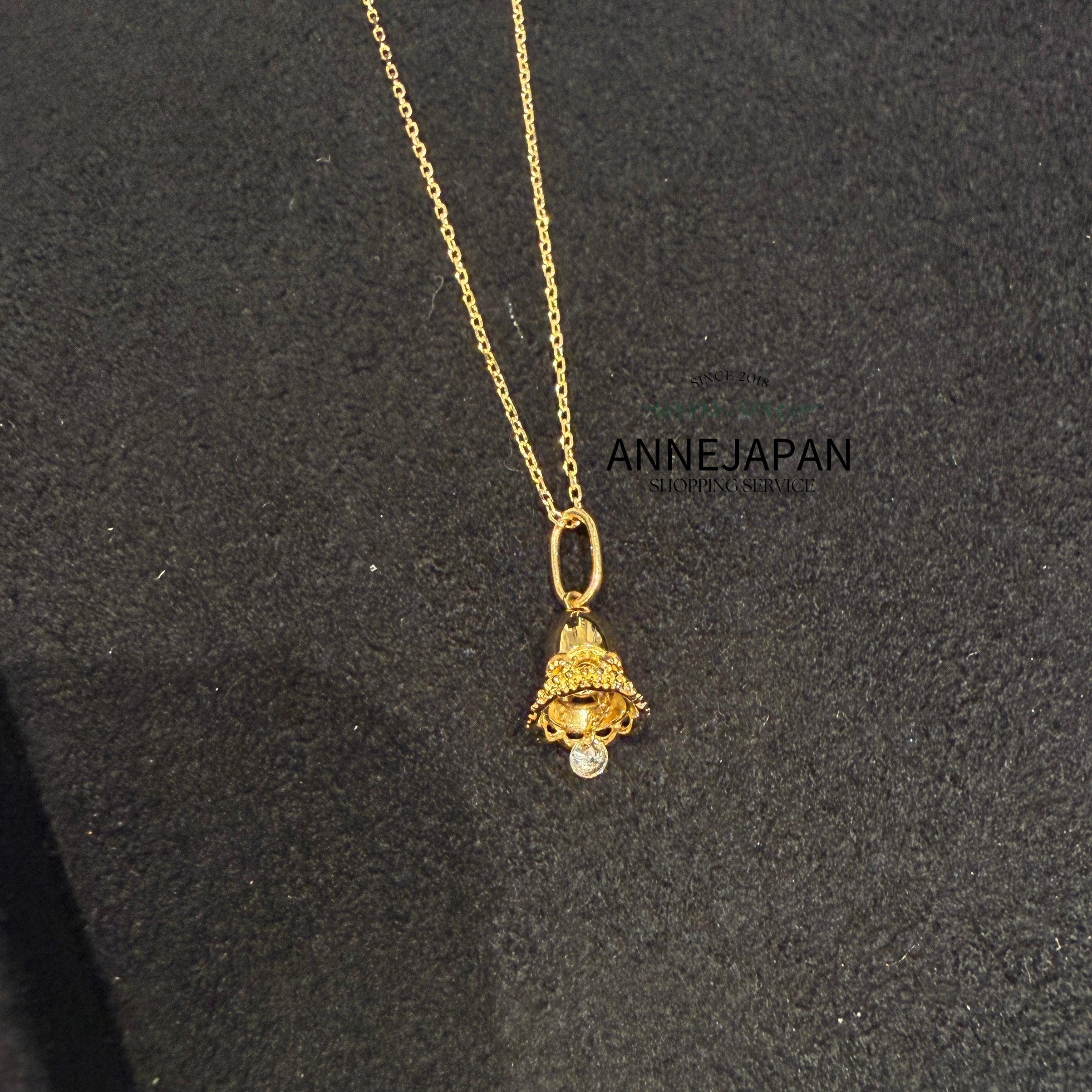 Soufflé Tinkle Abel 項鍊 小鈴鐺18K黃金／天然鑽石0.03 ct