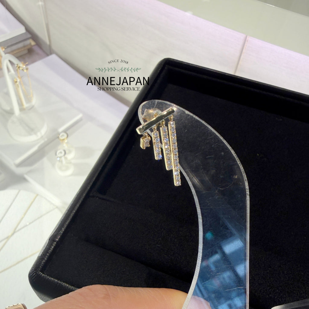 Chandelier Baguette 單鑽流蘇耳環18K黃金／天然鑽石約 0.15 ct