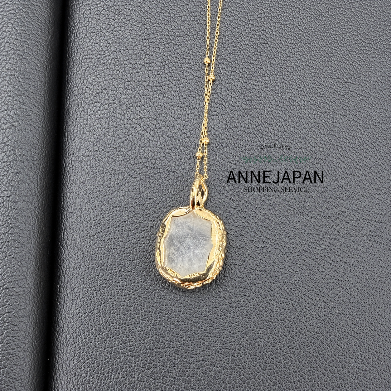 10K金天然石英（Quartz）天然海藍寶（Aquamarine）吊墜