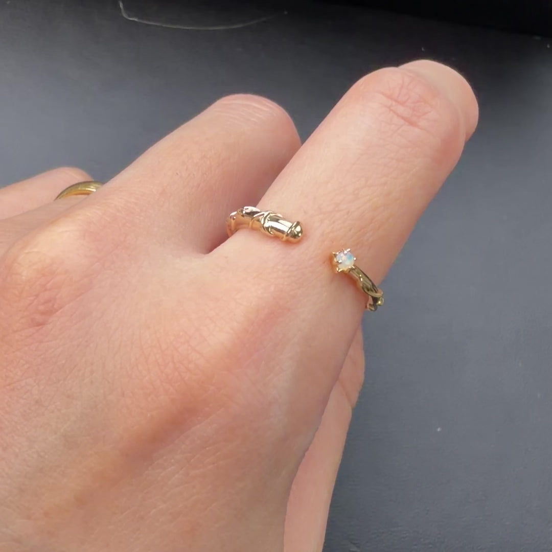 10K金、天然蛋白石 Opal Harry Potter × agete 聯名系列 開口戒指