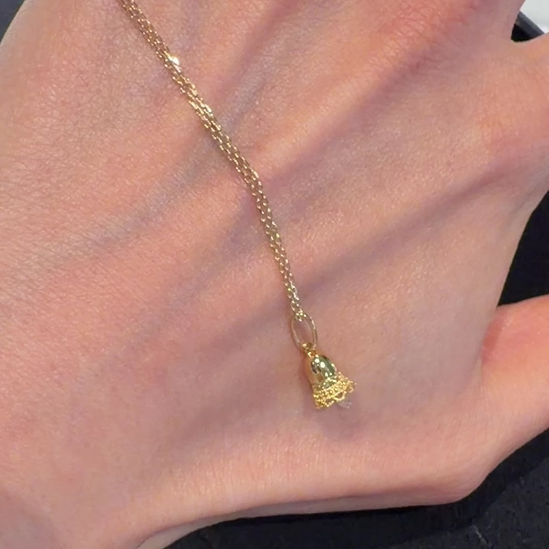 Soufflé Tinkle Abel 項鍊 小鈴鐺18K黃金／天然鑽石0.03 ct