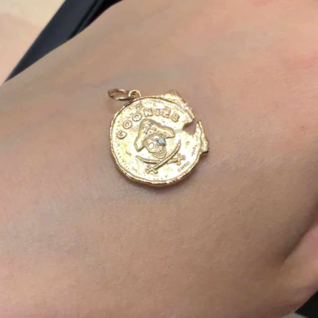 七寶奇謀海盜金幣Silver 925 純銀天然鑽石 項鏈吊墜